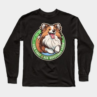 Lick First! Shetland Sheepdog Design Long Sleeve T-Shirt